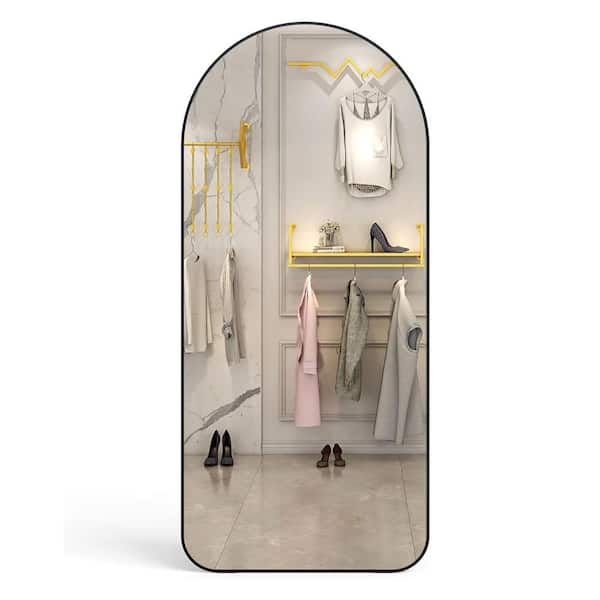Unbranded 32 in. W x 71 in. H Oversized Rectangle Aluminium Framed Arch Full Length Mirror, Large Standing Mirror Dressing Mirror