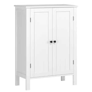22.8 in. W x 11 in. D x 31.5 in. H White Linen Cabinet with Doors and Shelves