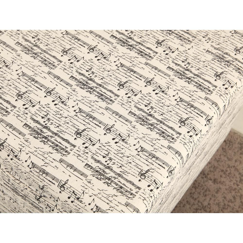 Symphony Patterned Beige Fabric Storage Ottoman Bench