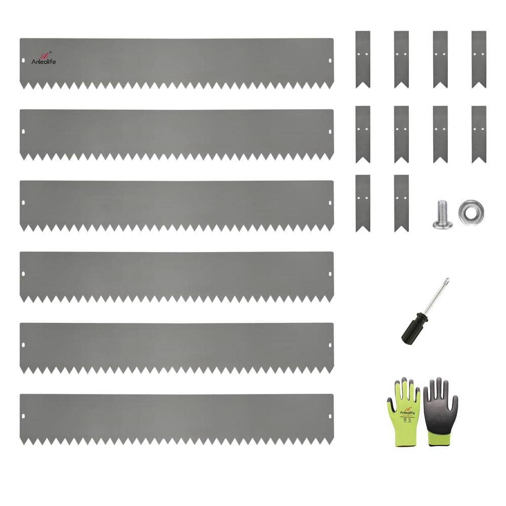 6-Pack 6 in. H x 40 in. W Quartz Grey Garden Landscape Galvanized Steel Edg