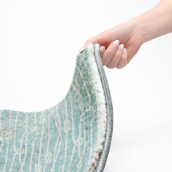 Dream Shag Premium Machine Washable Abstract ADS152 Lagoon 10 ft. x 14 ft. Area Rug