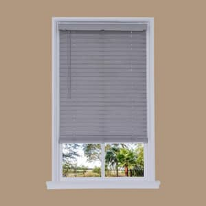 Cut-to-Width Steel Gray Cordless 2 in. Distressed Faux Wood Blind - 22.75 in. W x 72 in. L