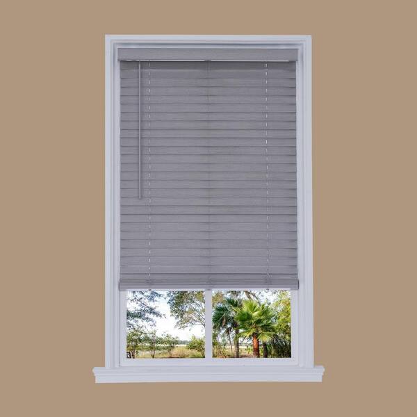 Unbranded Cut-to-Width Steel Gray Cordless 2 in. Distressed Faux Wood Blind - 58.25 in. W x 72 in. L