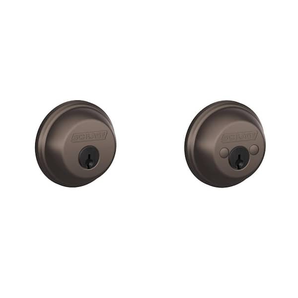 Schlage B62 Series Oil Rubbed Bronze Double Cylinder Deadbolt Certified Highest for Security and Durability