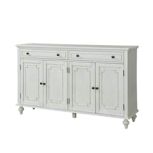 Rebecca White MDF 58 in. W Traditional 2-Drawer Sideboard with Adjustable Shelves