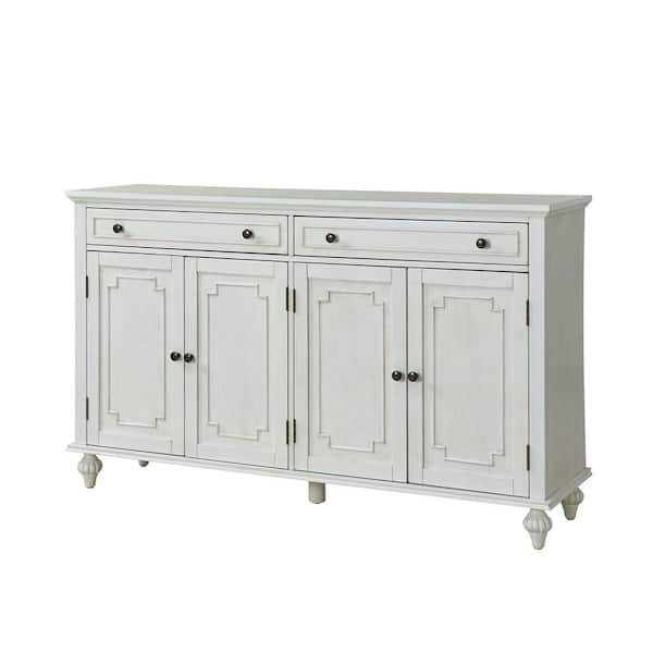 JAYDEN CREATION Rebecca White MDF 58 in. W Traditional 2-Drawer Sideboard with Adjustable Shelves