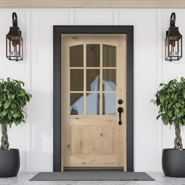 Oval Glass Exterior Mahogany Doors CL-114