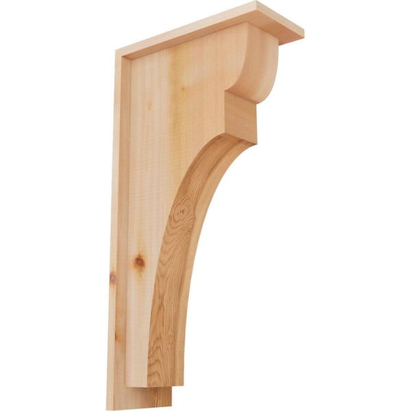Ekena Millwork 5-1/2 in. x 12 in. x 24 in. Western Red Cedar Yorktown Smooth Corbel with Backplate