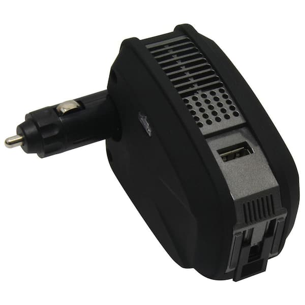 Mobile Spec 175-Watt DC to AC Power Inverter with USB Port and AC Outlet, Black