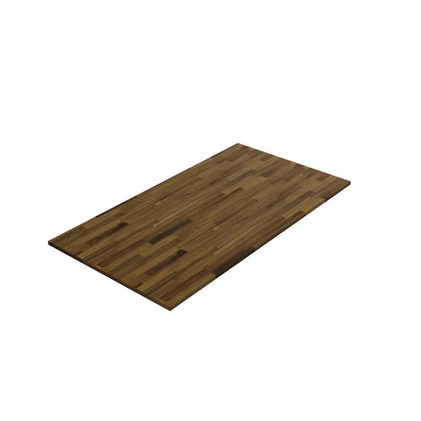 Interbuild 6.2 ft. L x 36 in. D, Acacia Butcher Block Countertop Island in Brown with Square Edge