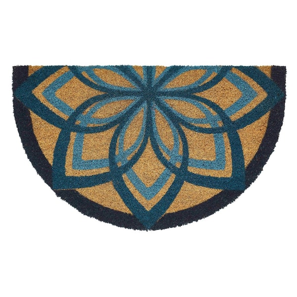 Medallion 18 in. x 30 in. Coir Indoor/Outdoor Door Mat Blue