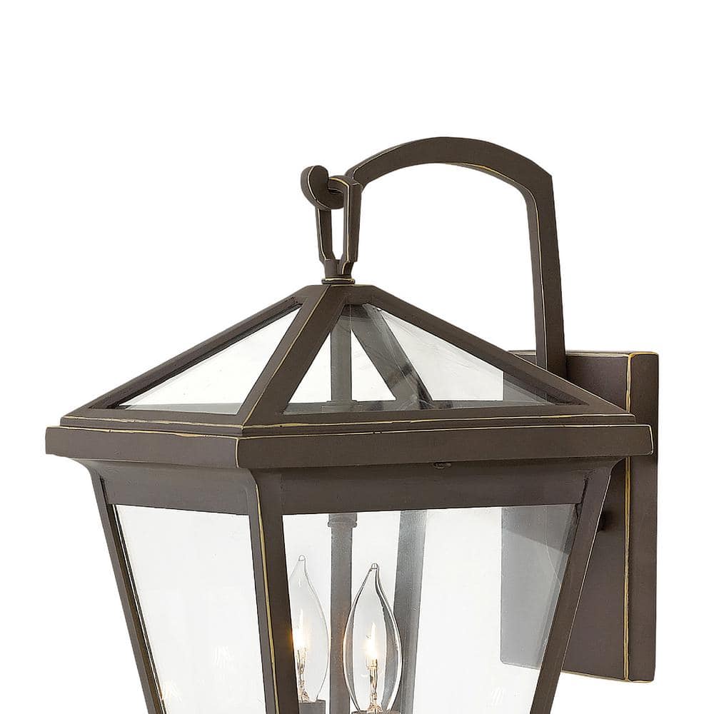 Classic Oil Rubbed Bronze 2-Light Outdoor Wall Sconce with Clear Glass