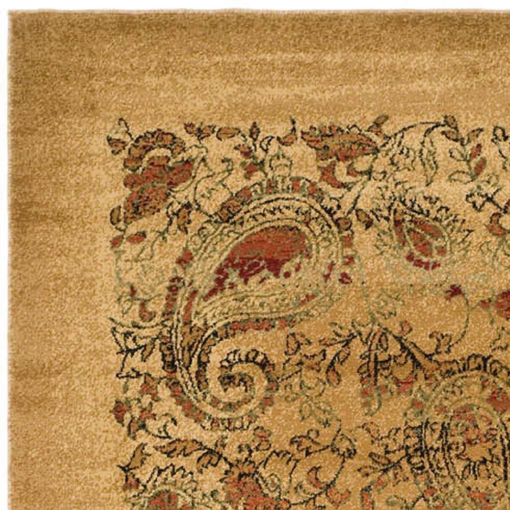 Beige and Multicolor Paisley Medium Pile Area Rug 6' x 9'