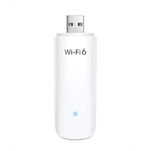 Dual Band USB Wi-Fi Dongle Network Adapter White (1-Pack)