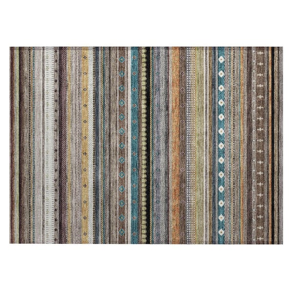 Addison Rugs Chantille Machine Washable Indoor/Outdoor Abstract ACN2218 Brown 1 ft. 8 in. x 2 ft. 6 in. Accent Rug
