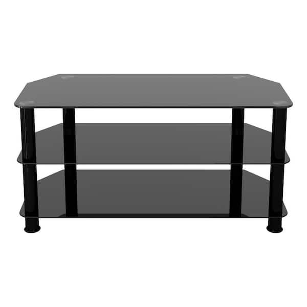 AVF SDC1000BB-A TV Stand for TVs UP TO 50-inch, Black Glass, Black Legs