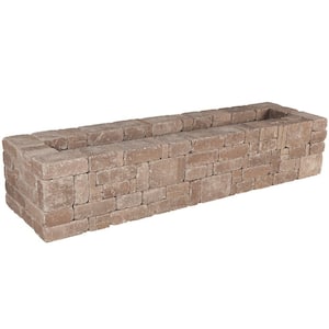 RumbleStone 89 in. x 17.5 in. x 24.5 in. Rectangle Concrete Planter Kit in Cafe