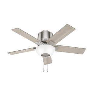 Fitzgerald 44 in. Indoor Brushed Nickel Ceiling Fan with Light Kit Included