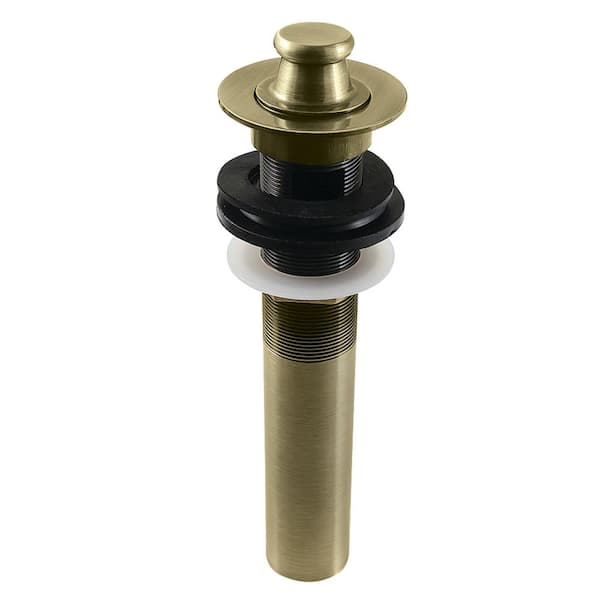 Kingston Brass Fauceture 17-Gauge Lift and Turn Bathroom Sink Drain in Antique Brass with Overflow