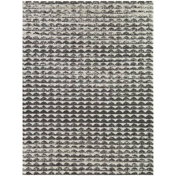 BALTA Sawyer Dark Grey 7 ft. 10 in. x 10 ft. Geometric Indoor Area Rug ...