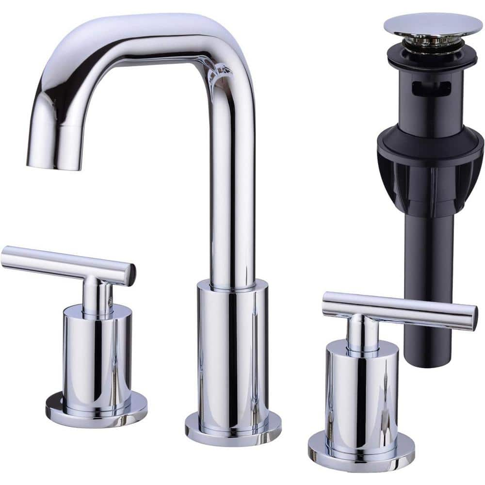 Dyiom Matte Black Victorian Widespread Deck Mounted 3-Holes Double Handles Bathroom Sink Faucet-Word Bath Accessory Set