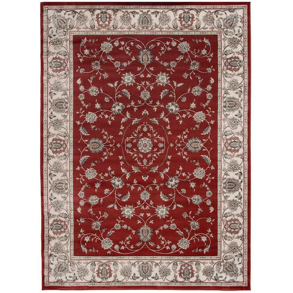 Nazco Rug Natco Kurdamir Rockland 8 ft. x 11 ft. Cinnabar/Navajo White Area Rug ...