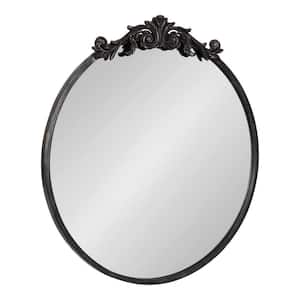 Arendahl 23.75 in. W x 25.25 in. H Oval Metal Black Framed Traditional Wall Mirror