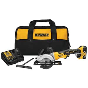 Atomic 20-Volt Max Cordless Brushless 4-1/2 in. Circular Saw w/(2) 5.0Ah Powerstack and (1) 5.0Ah Batteries and Charger