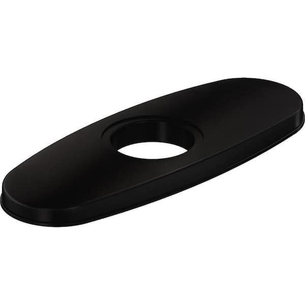 Elkay 10 in. x 3 in. 3-Hole Bar Faucet Deck Plate/Escutcheon Matte Black Zinc