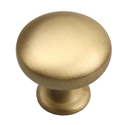 1-1/8 in. Dia Satin Gold Classic Round Cabinet Knobs (10-Pack)