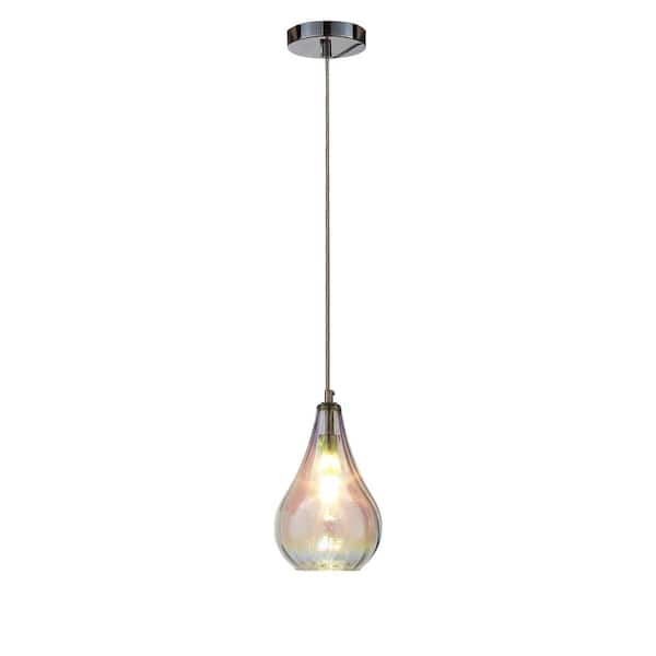 OVE Decors Bose II 1-Light Multi-Color Mini Pendant Light with Glass Shade