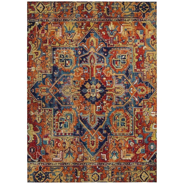 Chantille ACN570 Paprika 10 ft. x 14 ft. Machine Washable Indoor/Outdoor Geometric Area Rug
