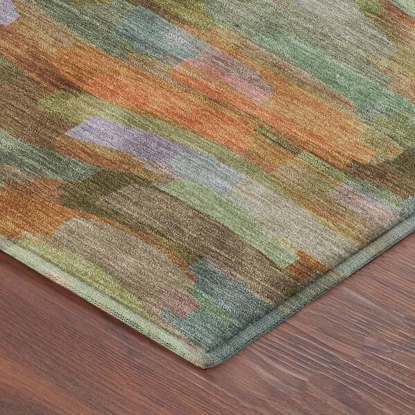 Mayfield Premium Machine Washable Abstract AMF2266 Fern 5 ft. x 7 ft. 6 in. Area Rug