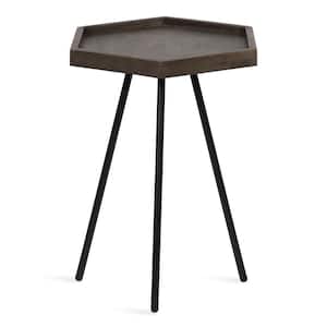 Kashvi 14.50 in. D x 20.25 in. H x 16.5 in. W Gray Hexagon Wood End Table