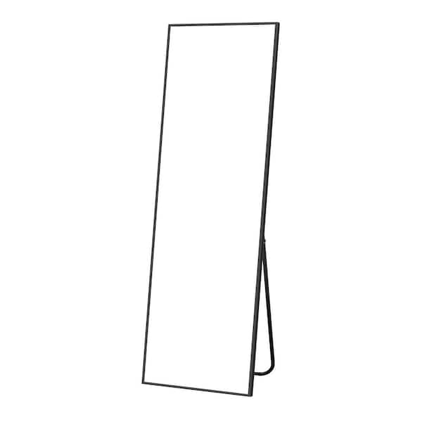 Black 18 in. W x 58 in. H Rectangle Metal Framed Full Length Mirror Floor Mirror for Bathroom, Bedroom Wall Decor