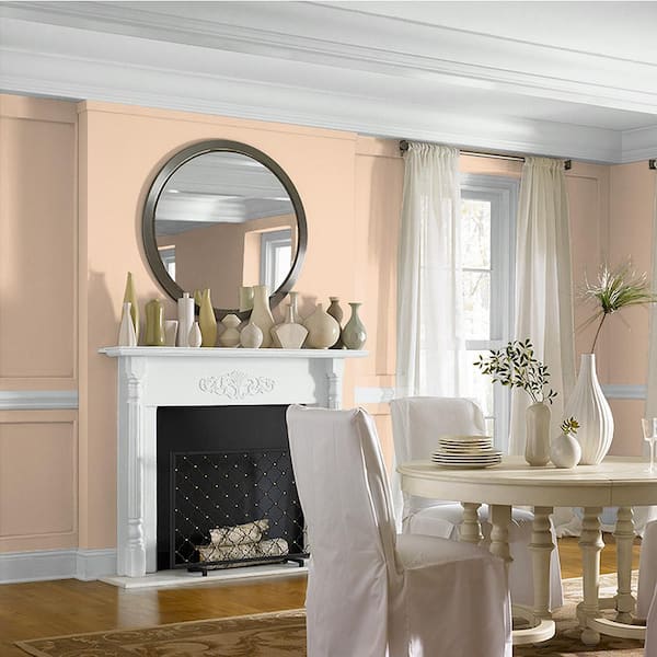 BEHR PREMIUM PLUS 5 gal. #280C-2 Serene Peach Satin Enamel