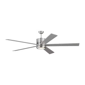 Monte Carlo Vision 84 In Integrated Led Brushed Steel Ceiling Fan With Reversible Blades Dc Motor And 6 Speed Remote Control 5vmr84bsd The Home Depot