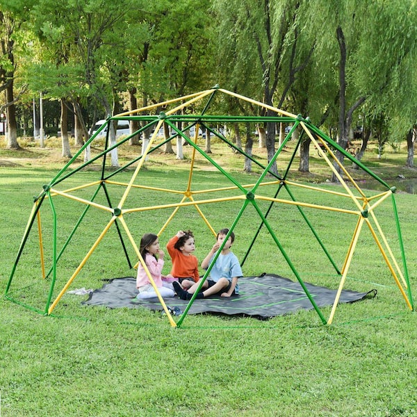 Bon Furni 12 ft. Yellow and Green Climbing Dome with Hammock