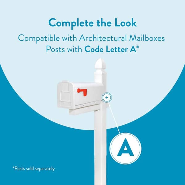 Durable White Plastic Mailbox With Post Mount – Weather Resistant, Outdoor Use, Includes MPN: PP300CWH