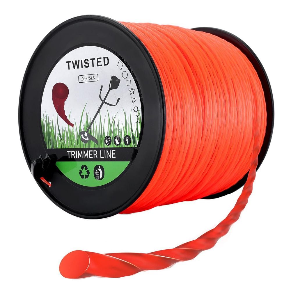 0.095 in. Round Twist Trimmer Line w/ Line Cutter for Gas String ...