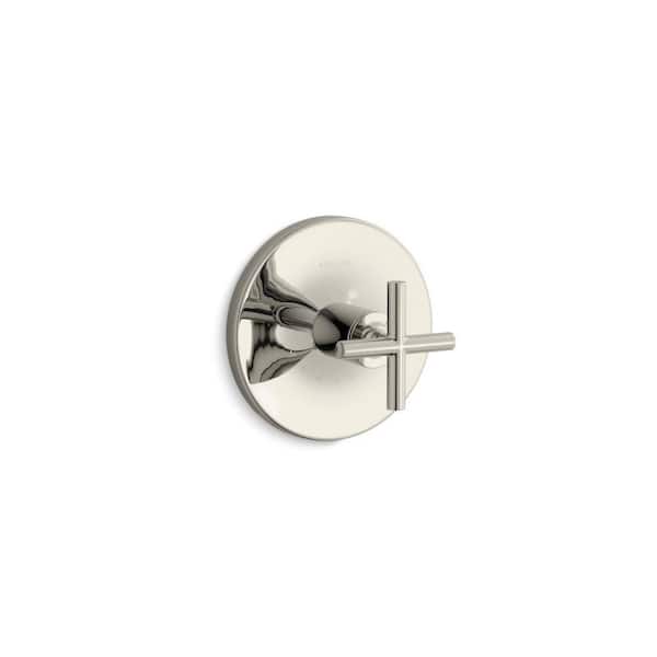 KOHLER Purist 1-Handle Trim Kit with Cross Handle for Transfer Valve in Vibrant Polished Nickel (Valve Not Included)