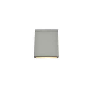 Timeless Home 1-Light Square Silver LED Outdoor Wall Sconce
