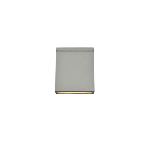 Unbranded Timeless Home 1-Light Square Silver LED Outdoor Wall Sconce