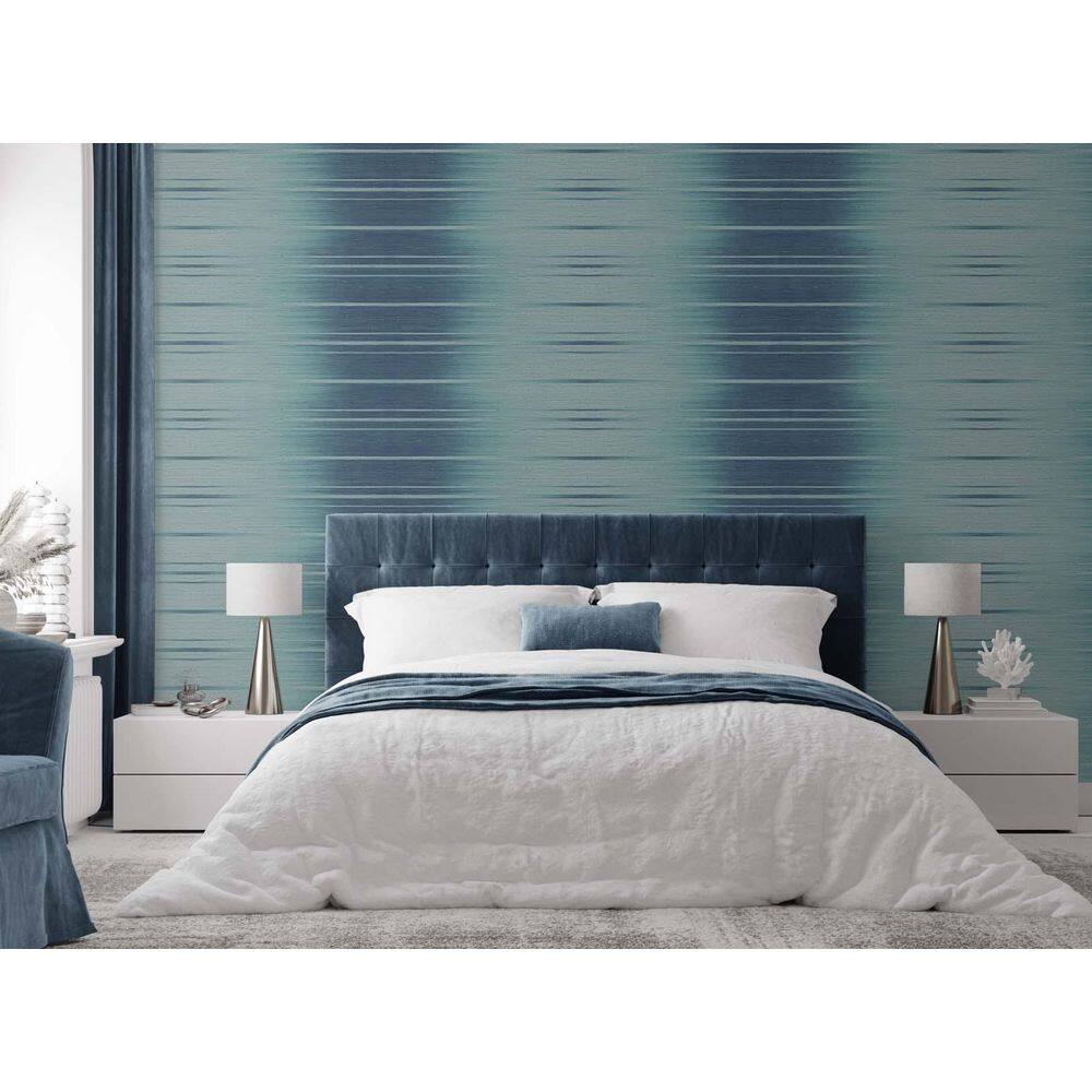 Teal Ombre Embossed Vinyl Wallpaper Roll