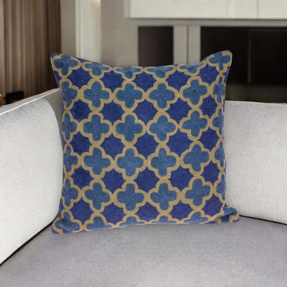 Blue, Brown Abstract Polyester 20 in. x 20 in. Throw Pillow price history on PriceWatchPro