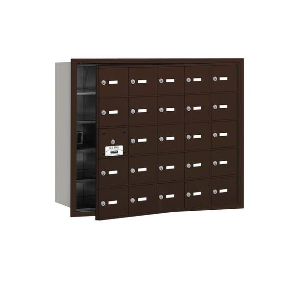 Salsbury Industries 3600 Series Bronze Private Front Loading 4B Plus Horizontal Mailbox with 25A Doors (24 Usable)