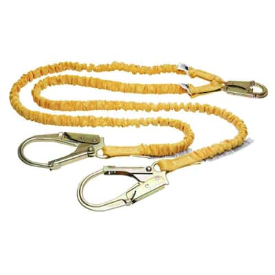 Guardian Fall Protection 6 ft. Double Leg Non-Shock Absorbing Lanyard with  Rebar Hook 01271 - The Home Depot