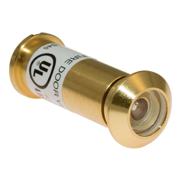 160-Degree Bright Brass Door Viewer with Glass Lenses, UL Fire-proof