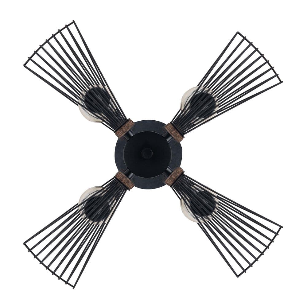 Zenith Black and Wood 24" Modern Pendant Light with LED Bulbs