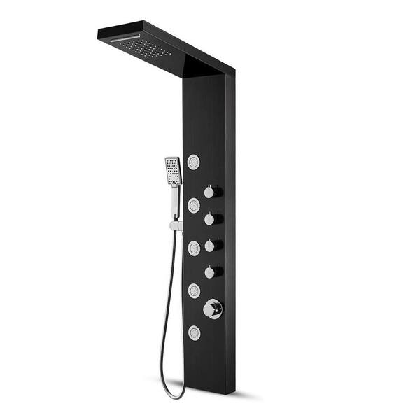 Unbranded Roxy 7.87 in. W 3 Jet Shower Tower in Black 16GS-34360
